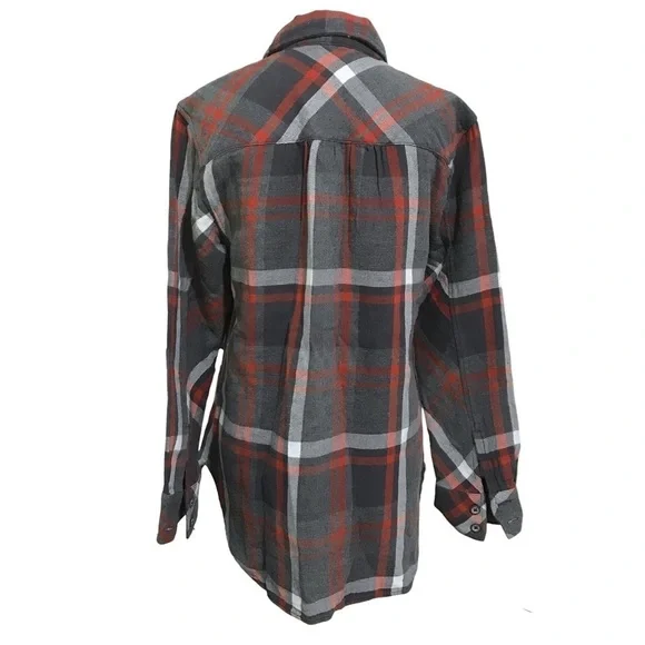 Cabi Tavern Shirt Jacket Shacket Fringe Collar Grey Plaid 4164 Size - Picture 3 of 9